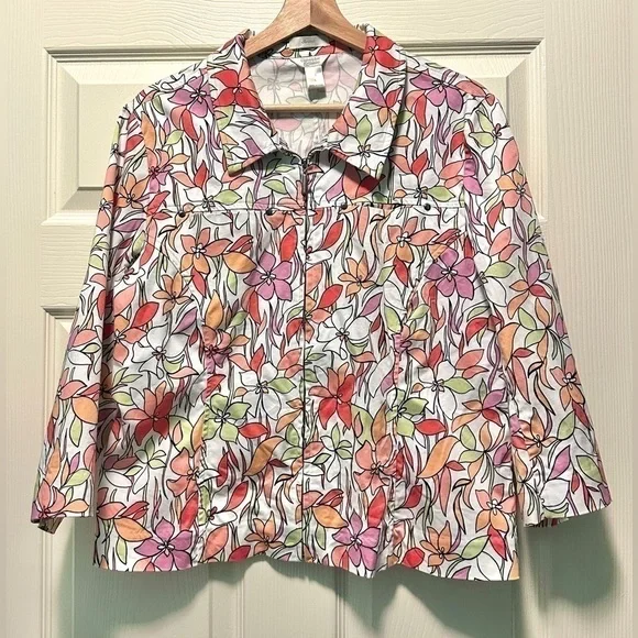 Christopher & Banks floral zip-up blazer - Picture 2 of 9